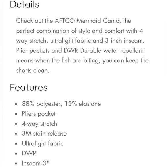 AFTCO MERCAM OUTDOOR TACKLE FISHING PURPLE CAMO SHORTS SIZE 6 - Picture 7 of 7